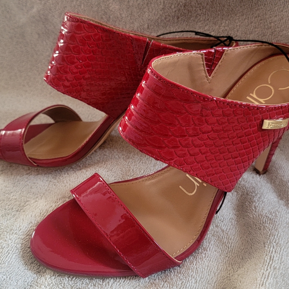 Calvin Klein Women's Red Heeled Sandals